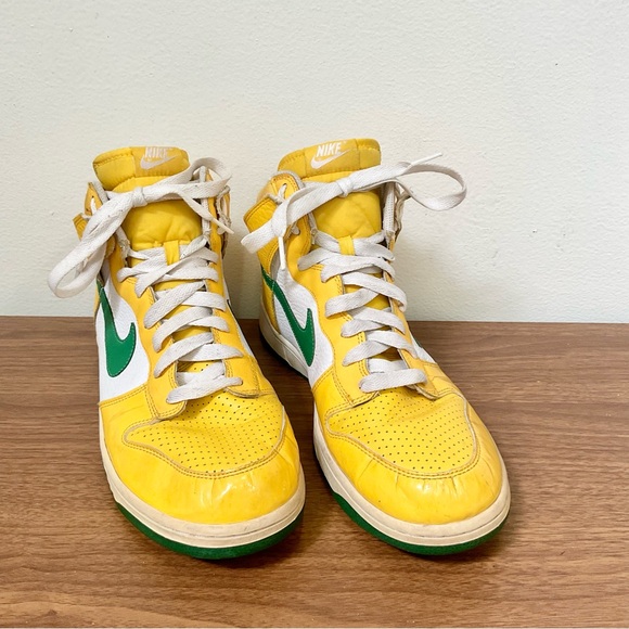 Nike Dunk Hi Top Brazil Sneakers Yellow and Green Laces Men’s Size 13 Streetware - Picture 1 of 13